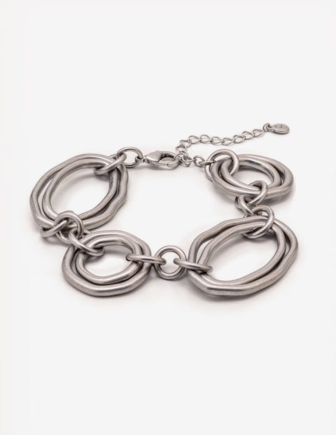 Geometric Bracelet - Antique Silver Metallic Geometric Bracelet - Antique Silver Metallic
