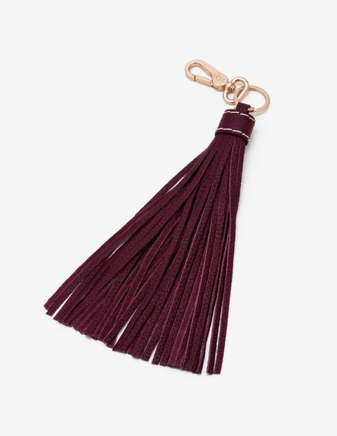 Leather Tassel Keyring - Mulled Wine Leather Tassel Keyring - Mulled Wine