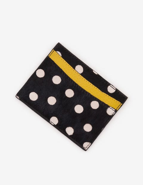 Leather Card Holder - Black and White Spot Leather Card Holder - Black and White Spot