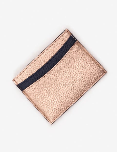 Leather Card Holder - Post Box Red and Rose Gold Leather Card Holder - Post Box Red and Rose Gold