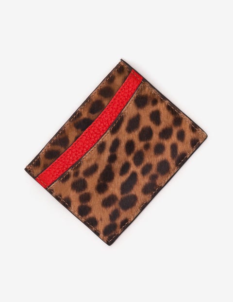 Leather Card Holder - Tan Leopard Leather Card Holder - Tan Leopard