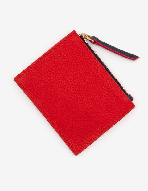 Leather Coin Purse - Post Box Red and Rose Gold Leather Coin Purse - Post Box Red and Rose Gold