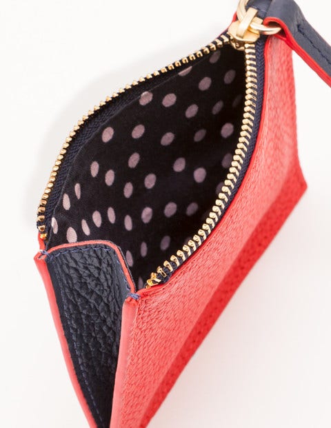 Leather Coin Purse - Post Box Red and Rose Gold Leather Coin Purse - Post Box Red and Rose Gold