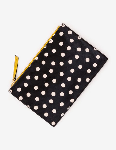 Leather Keepsake Pouch - Black & White Spot Leather Keepsake Pouch - Black & White Spot