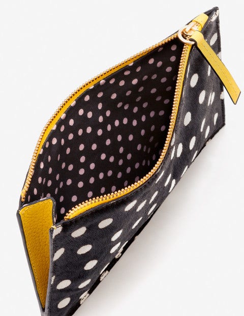 Leather Keepsake Pouch - Black & White Spot Leather Keepsake Pouch - Black & White Spot