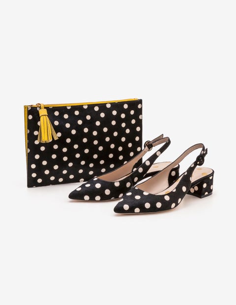 Leather Keepsake Pouch - Black & White Spot Leather Keepsake Pouch - Black & White Spot