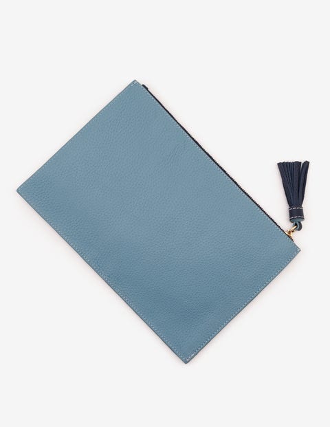 Large Leather Keepsake Pouch - Heritage Blue Stripe Large Leather Keepsake Pouch - Heritage Blue Stripe