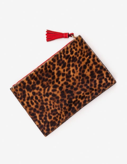 Large Leather Keepsake Pouch - Tan Leopard Large Leather Keepsake Pouch - Tan Leopard