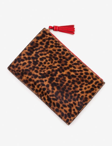 Large Leather Keepsake Pouch - Tan Leopard Large Leather Keepsake Pouch - Tan Leopard