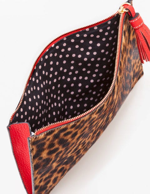 Large Leather Keepsake Pouch - Tan Leopard Large Leather Keepsake Pouch - Tan Leopard