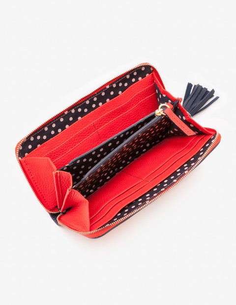Leather Purse - Post Box Red Stripe Leather Purse - Post Box Red Stripe