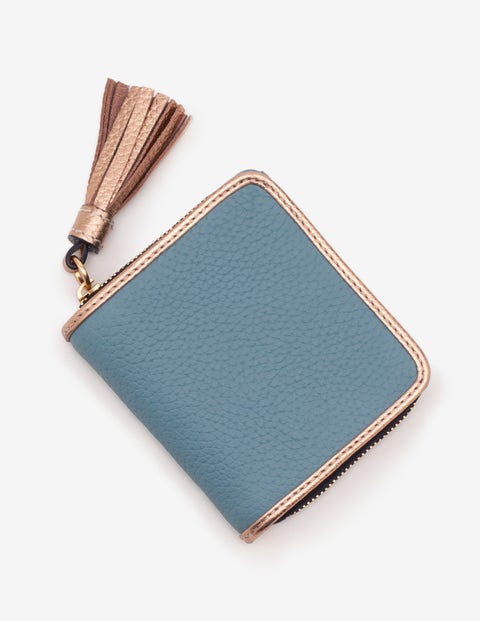 Leather Square Tassel Purse - Heritage Blue Leather Square Tassel Purse - Heritage Blue