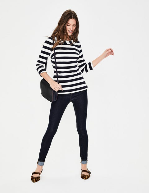 Sarah Ottoman Top - Navy/Ivory Sarah Ottoman Top - Navy/Ivory