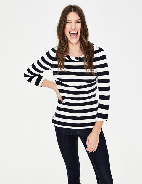 Sarah Ottoman Top - Navy/Ivory Sarah Ottoman Top - Navy/Ivory