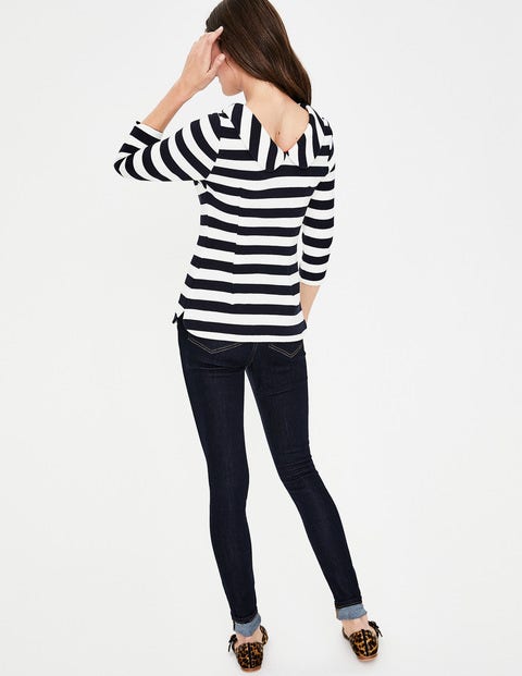 Sarah Ottoman Top - Navy/Ivory Sarah Ottoman Top - Navy/Ivory