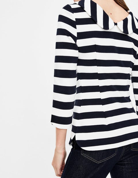 Sarah Ottoman Top - Navy/Ivory Sarah Ottoman Top - Navy/Ivory