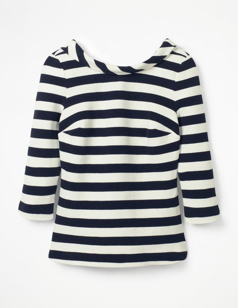 Sarah Ottoman Top - Navy/Ivory Sarah Ottoman Top - Navy/Ivory