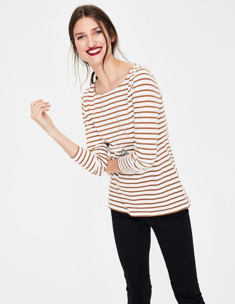 Long Sleeve Breton - Ivory/ Gingerbread Long Sleeve Breton - Ivory/ Gingerbread