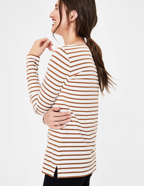 Long Sleeve Breton - Ivory/ Gingerbread Long Sleeve Breton - Ivory/ Gingerbread