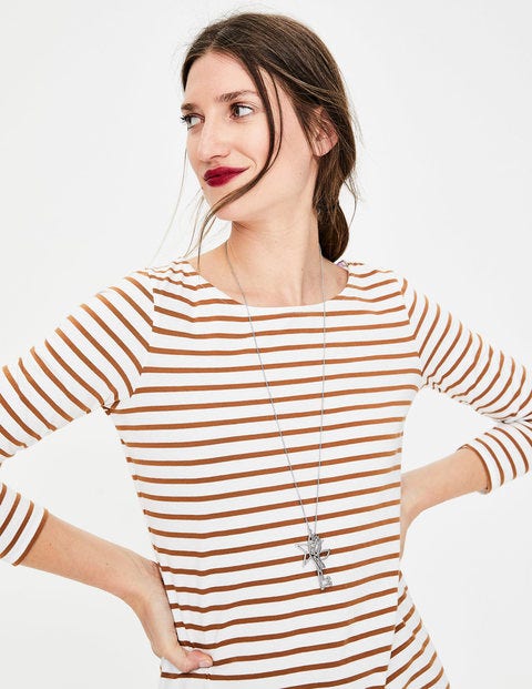 Long Sleeve Breton - Ivory/ Gingerbread Long Sleeve Breton - Ivory/ Gingerbread