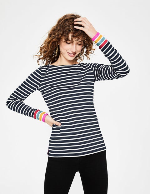 Long Sleeve Breton - Navy Multi Stripe Long Sleeve Breton - Navy Multi Stripe