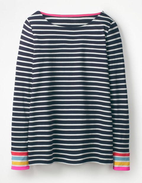 Long Sleeve Breton - Navy Multi Stripe Long Sleeve Breton - Navy Multi Stripe