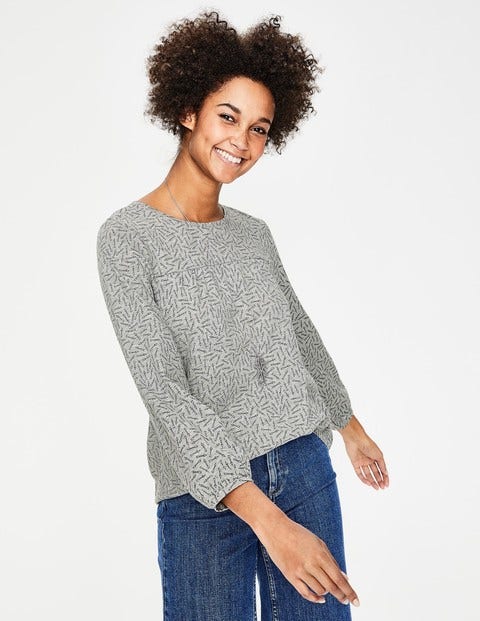 Freya Jersey Top - Grey Marl Arrows Freya Jersey Top - Grey Marl Arrows