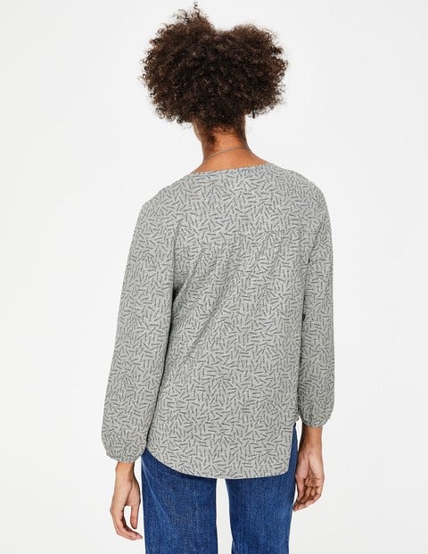 Freya Jersey Top - Grey Marl Arrows Freya Jersey Top - Grey Marl Arrows