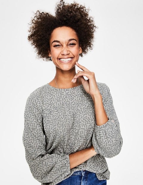 Freya Jersey Top - Grey Marl Arrows Freya Jersey Top - Grey Marl Arrows