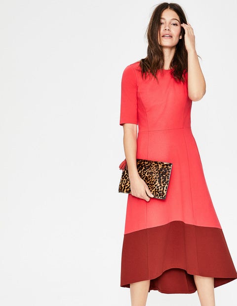 Wren Ponte Midi Dress - Pop Peony/Conker Wren Ponte Midi Dress - Pop Peony/Conker