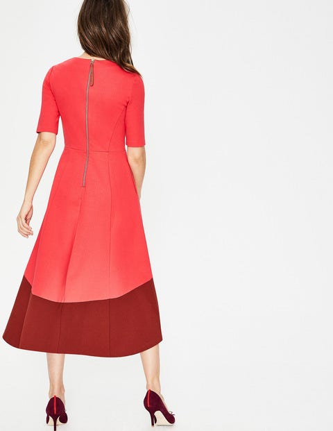 Wren Ponte Midi Dress - Pop Peony/Conker Wren Ponte Midi Dress - Pop Peony/Conker