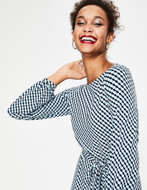 Holly Jersey Dress - Heritage Blue Trellis Holly Jersey Dress - Heritage Blue Trellis