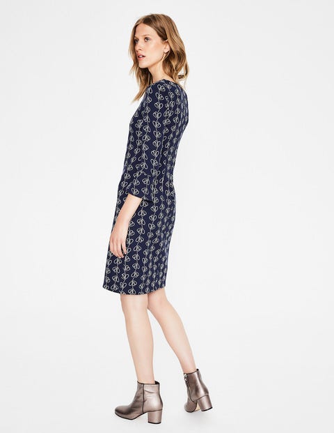 Robe Newlyn En Jacquard - Motif plante grimpante bleu marine Robe Newlyn En Jacquard - Motif plante grimpante bleu marine
