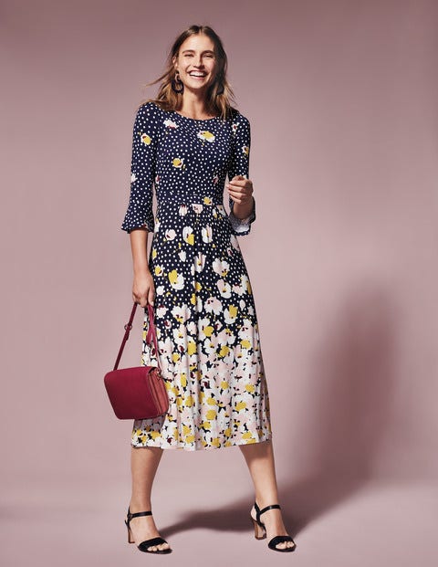 Blossom Jersey Dress - Navy Painted Peony Blossom Jersey Dress - Navy Painted Peony