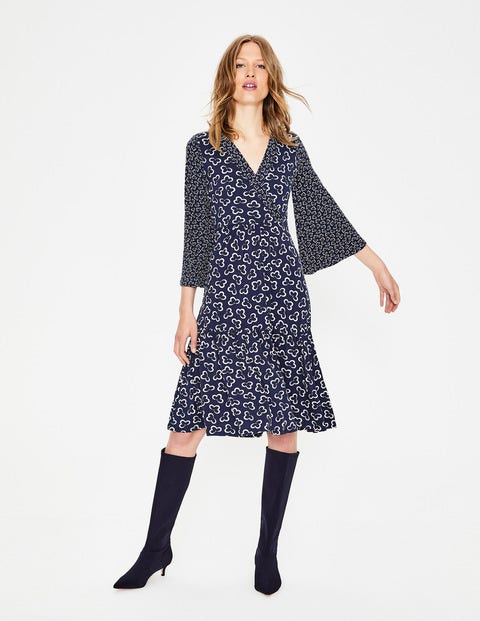 Hettie Jersey Dress - Navy Floral Cloud Hettie Jersey Dress - Navy Floral Cloud