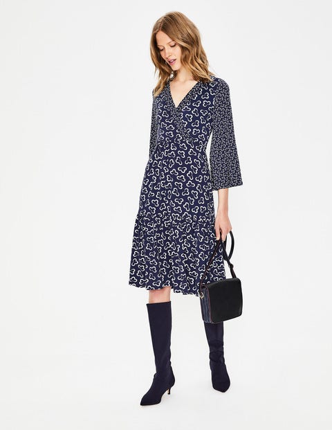 Hettie Jersey Dress - Navy Floral Cloud Hettie Jersey Dress - Navy Floral Cloud