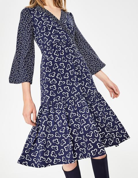 Hettie Jersey Dress - Navy Floral Cloud Hettie Jersey Dress - Navy Floral Cloud
