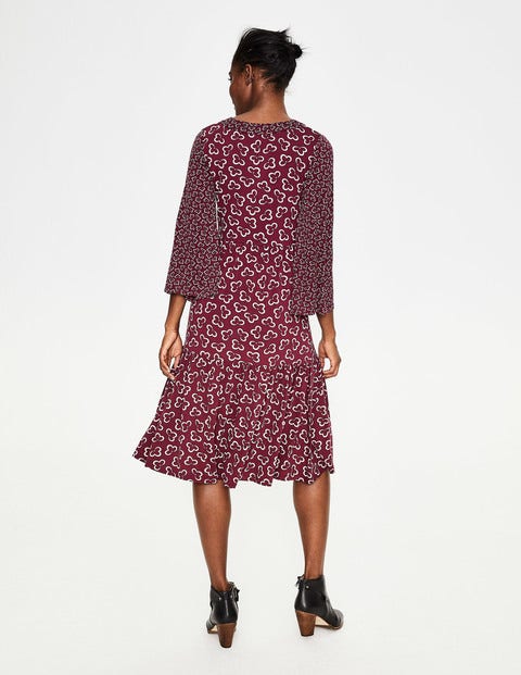 Hettie Jersey Dress - Mulled Wine Floral Cloud Hettie Jersey Dress - Mulled Wine Floral Cloud