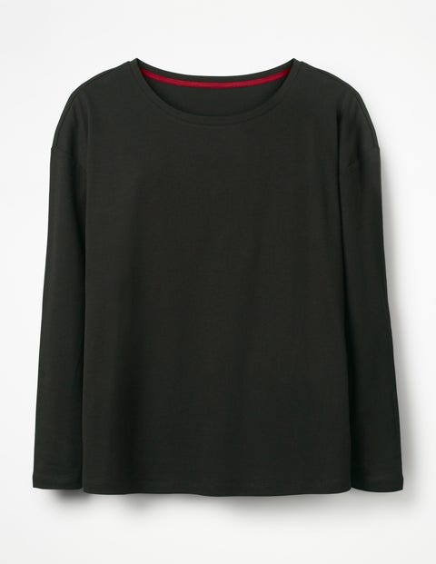 Supersoft Dropped Shoulder Tee - Black Supersoft Dropped Shoulder Tee - Black