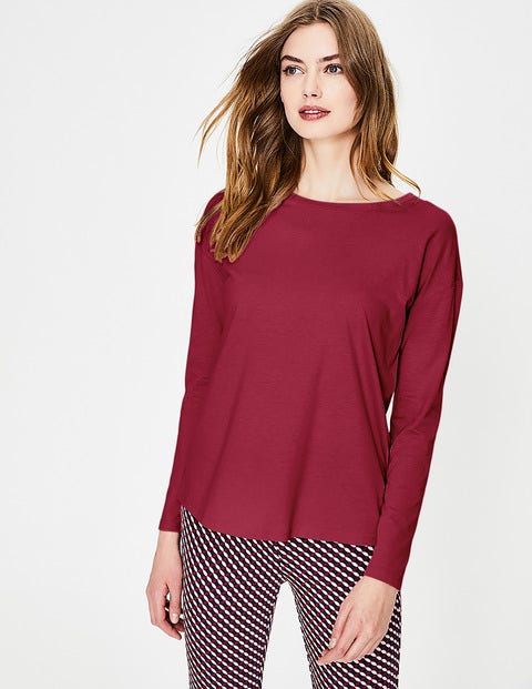 Supersoft Dropped Shoulder Tee - Wine Supersoft Dropped Shoulder Tee - Wine