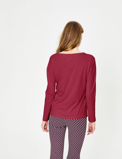 Supersoft Dropped Shoulder Tee - Wine Supersoft Dropped Shoulder Tee - Wine