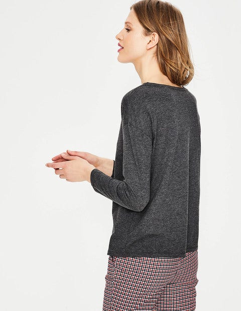 Supersoft Dropped Shoulder Tee - Charcoal Marl Supersoft Dropped Shoulder Tee - Charcoal Marl