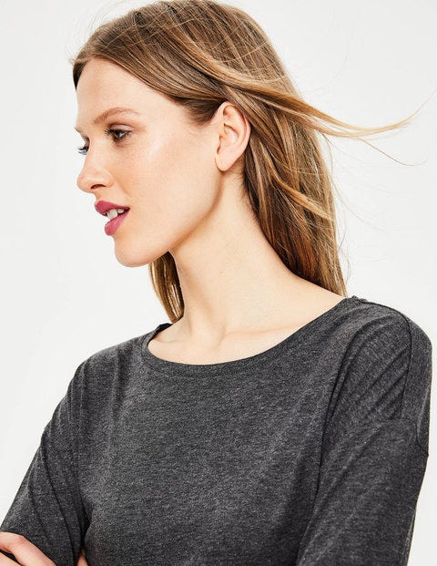 Supersoft Dropped Shoulder Tee - Charcoal Marl Supersoft Dropped Shoulder Tee - Charcoal Marl
