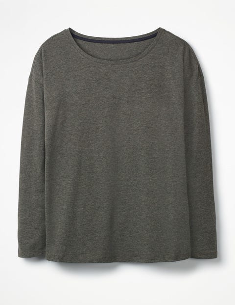 Supersoft Dropped Shoulder Tee - Charcoal Marl Supersoft Dropped Shoulder Tee - Charcoal Marl