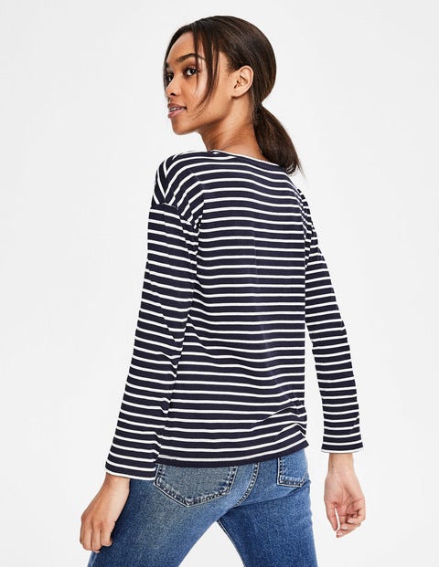 Supersoft Dropped Shoulder Tee - Navy/Ivory Supersoft Dropped Shoulder Tee - Navy/Ivory