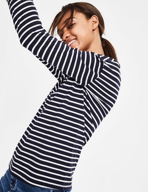 Supersoft Dropped Shoulder Tee - Navy/Ivory Supersoft Dropped Shoulder Tee - Navy/Ivory