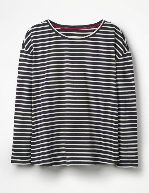 Supersoft Dropped Shoulder Tee - Navy/Ivory Supersoft Dropped Shoulder Tee - Navy/Ivory