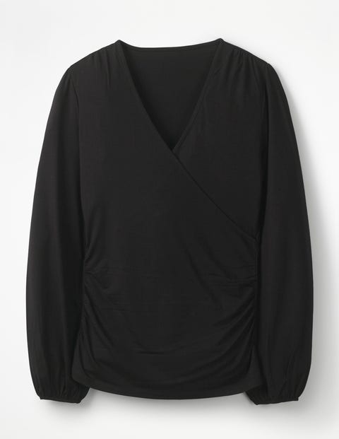 Elodie Wrap Top - Black Elodie Wrap Top - Black