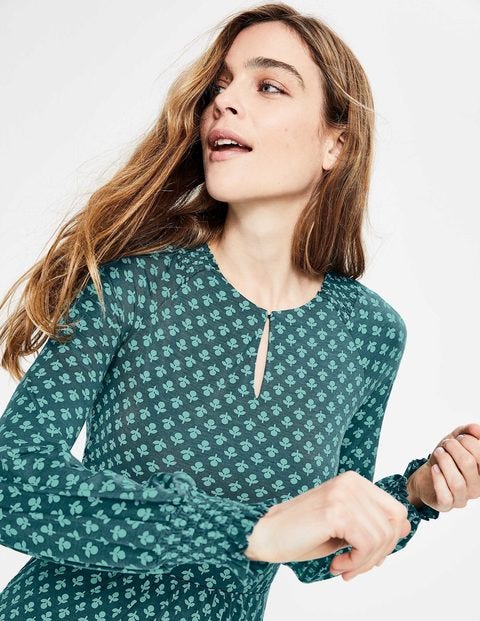 Eliza Jersey Midi Dress - Seaweed Bud Eliza Jersey Midi Dress - Seaweed Bud