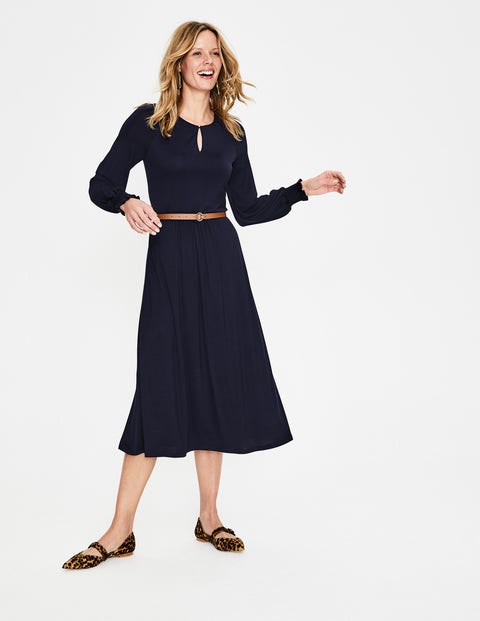 Eliza Jersey Midi Dress - Navy Eliza Jersey Midi Dress - Navy
